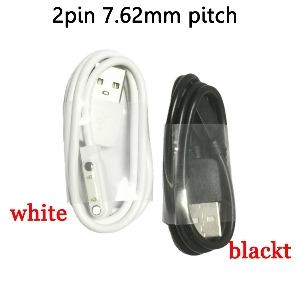 3pc cabo de carregamento magnético usb 7.62mm macho para 2 pinos pogo magnético carregador cabo para relógio inteligente gt88 g3 kw18 y3 kw88 gt68