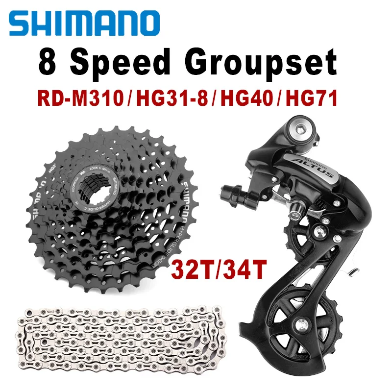 Shimano Altus RD-M310 8-biegowy zestaw grupowy HG31 8 S K7 32T 34T MTB zębatka rower górski kaseta HG71/HG40 KMC 8V łańcuch zestaw rowerowy