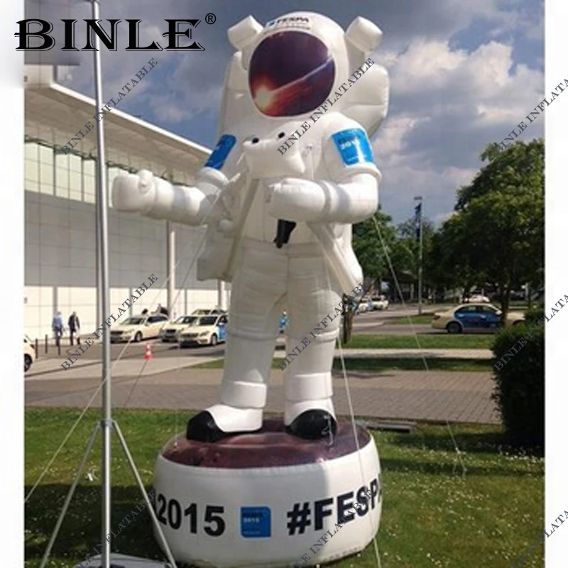 blow up oxford cloth material inflatable astronaut balloon with base for promotion