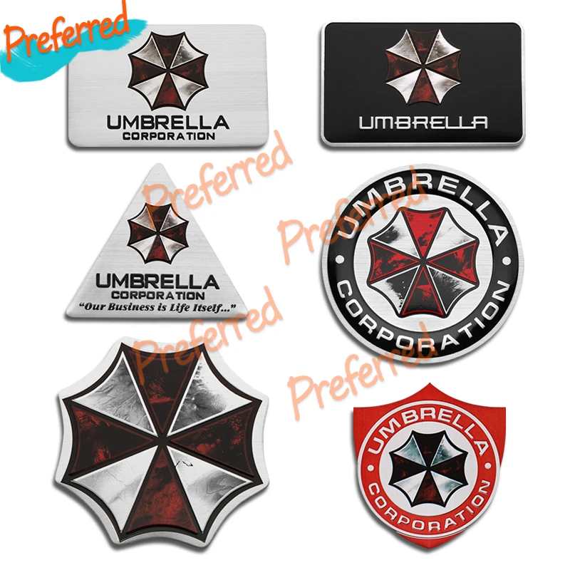 Car Styling 3D Umbrella Corporation Colorful Car Sticker and Decal Emblem Decorations Badge Auto Accessories Decal PVC12x3cm - Detail 1