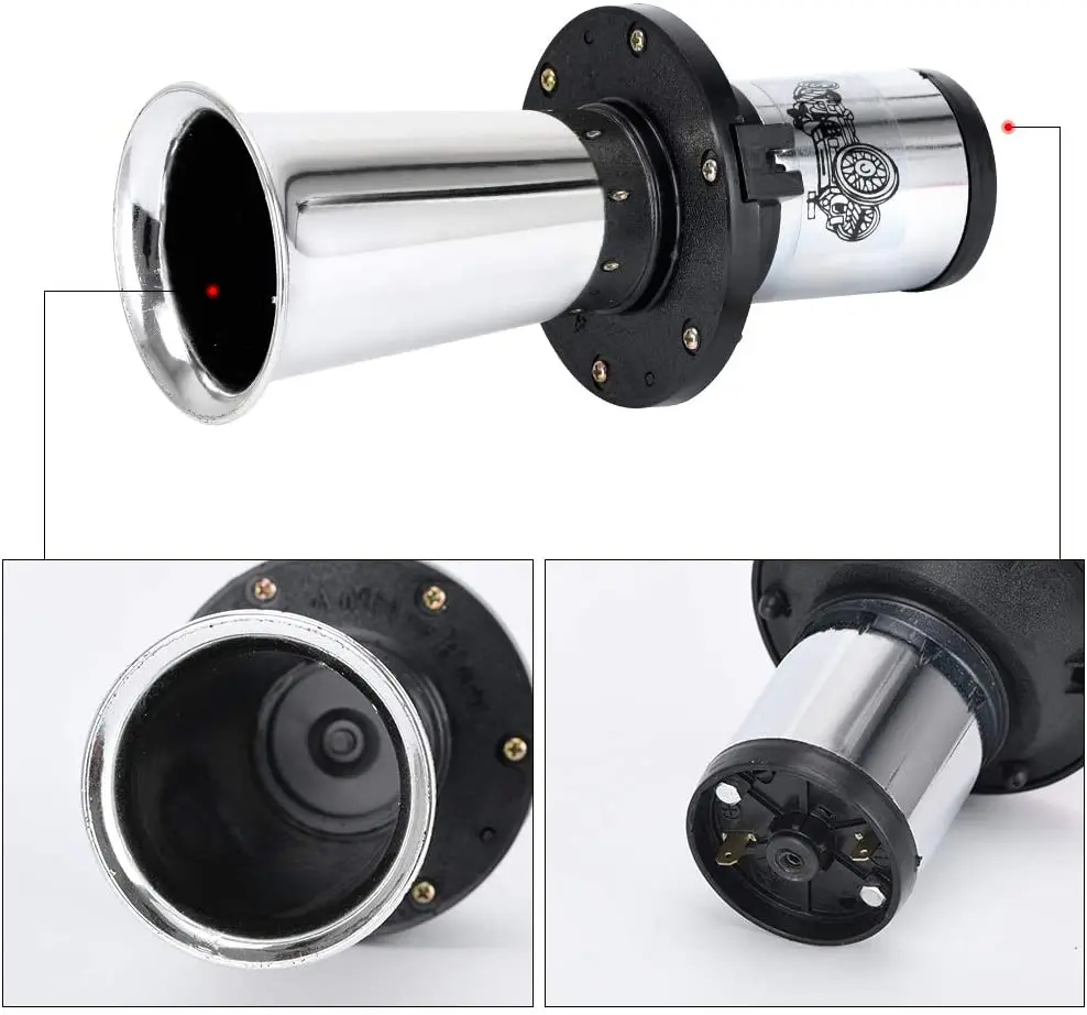 Car Air Horn Antique Ahooga Klaxon 12V Vintage OO-GA Classical for Ford Model T Style Old School Chrome 110DB Motorbike PQY-LB03