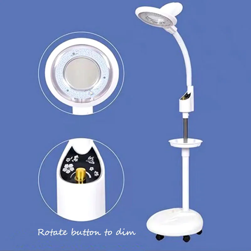 LED Cold Light Magnifying Glass Tattoo Lamp Tattoo Eyebrow Work Lamp Beauty Salon Floor Lamp Illuminating The Face