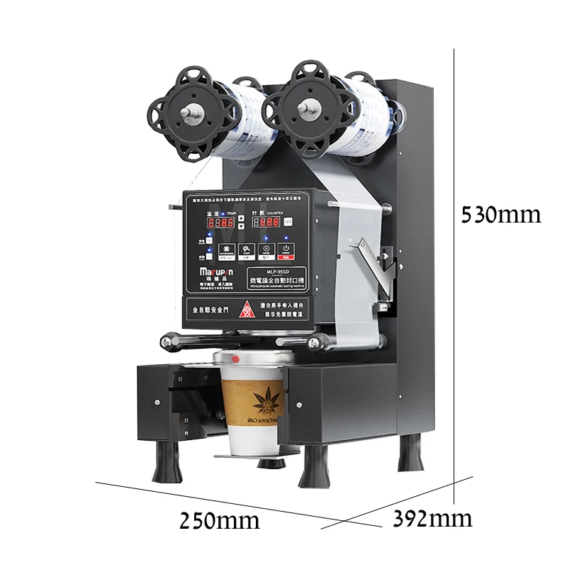 自動食品シール機,バブルティーカップ付きシーリングマシン,ミルクティーまたはコーヒーバー用