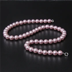 Purple Freshwater Shell Necklace Trendy Natural Sea Shell Chockers Beaded Pearl Necklace Chains Jewelry Gifts Women Collares