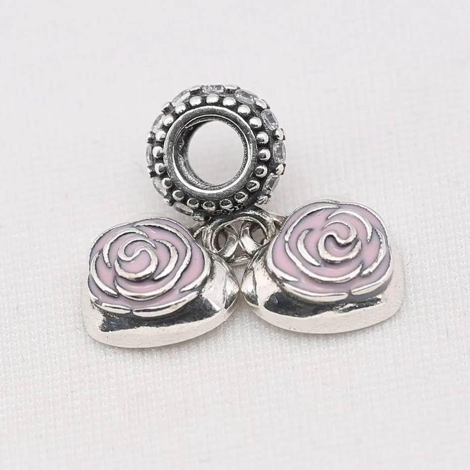 

Women Bracelets Pendant Silver DIY Jewelry Mother's Rose Dangle Charm fit Lady Bracelet Bangle