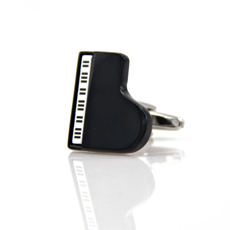 Pareto Men's Fashion Black Cufflinks to A Luxury Man Cuff Links Piano Jewelry for Shirts