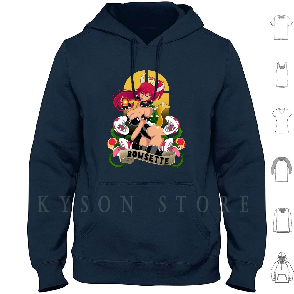 Bowsette Hoodie long sleeve Cotton Bowsette Nsfw Oppai Rule 34 Fanart Anime Girls Anime Girl Waifu Waifu Anime