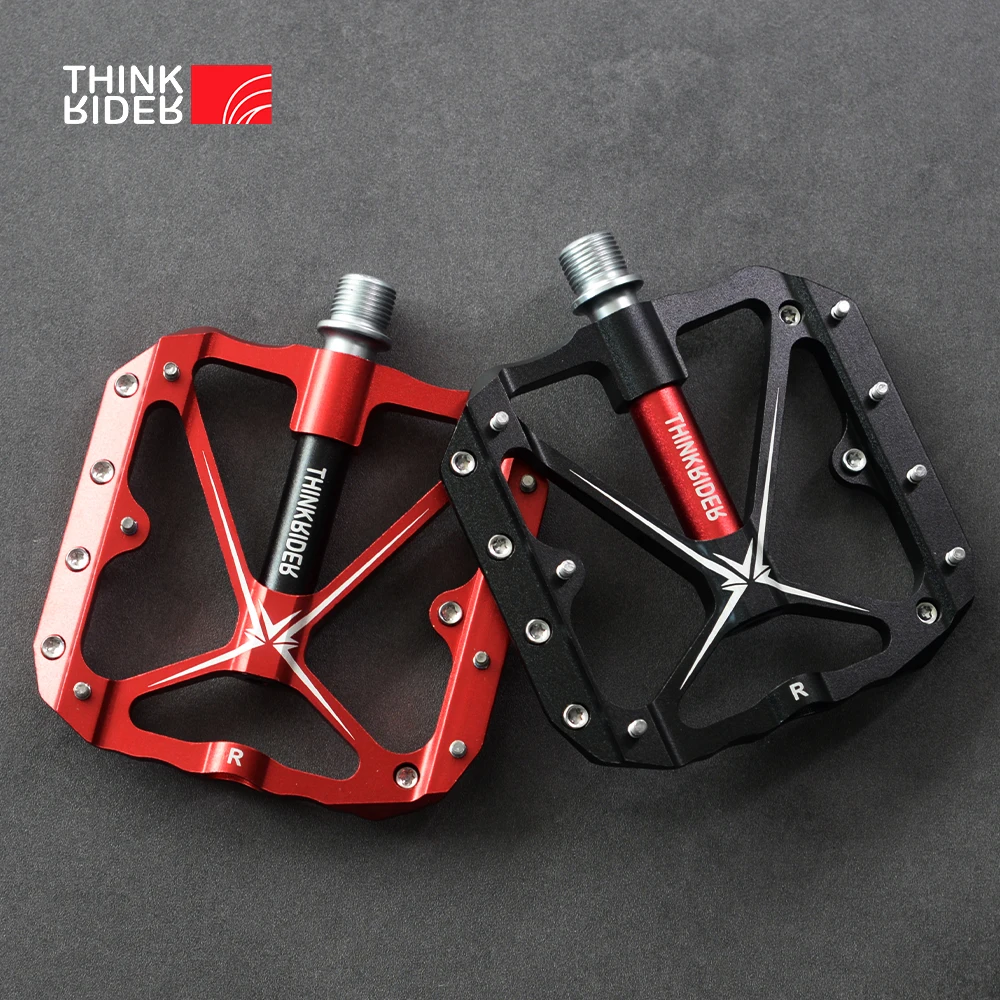 ThinkRider  Flat Bike Pedals MTB Road 3 Sealed Bearings Bicycle Pedals  Mountain Bike Pedals Wide Platform Accessories Part