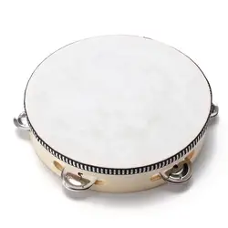 Pandereta de tambor con cabeza de piel sintética de 10 pulgadas, instrumento de percusión Musical para fiesta