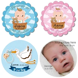 100, custom stickers for girls and boys, my first communion sticker label, custom add name and date, baby shower, baptism