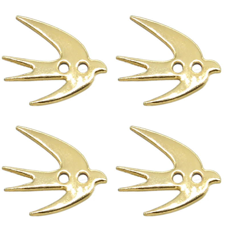 10pcs golden animal swallow earrings upper and lower connector linker 8 * 9mm for DIY pendant earring jewelry making accessories