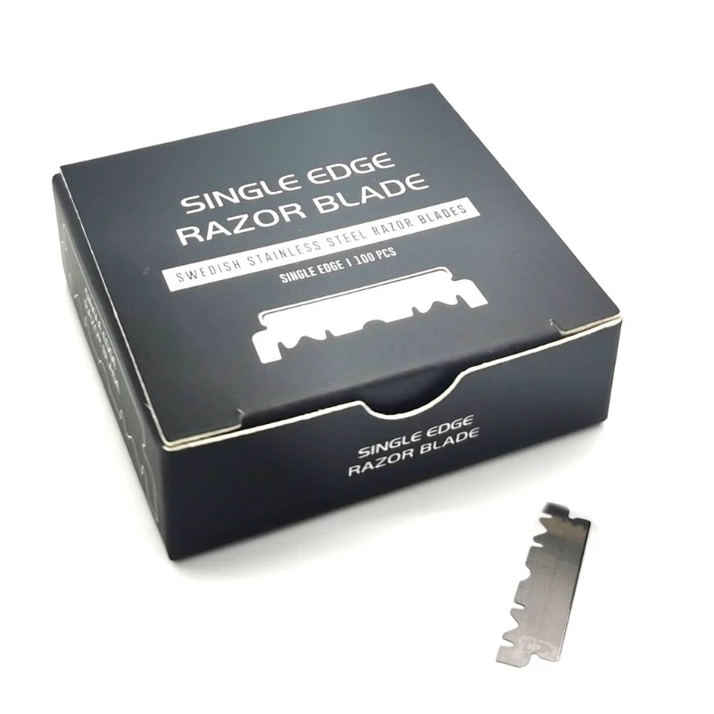 100 stücke Edelstahl Barber Razor Klinge Einzigen Rand Rasierklingen Sharp Werkzeug für Professionelle Barber Rasiermesser