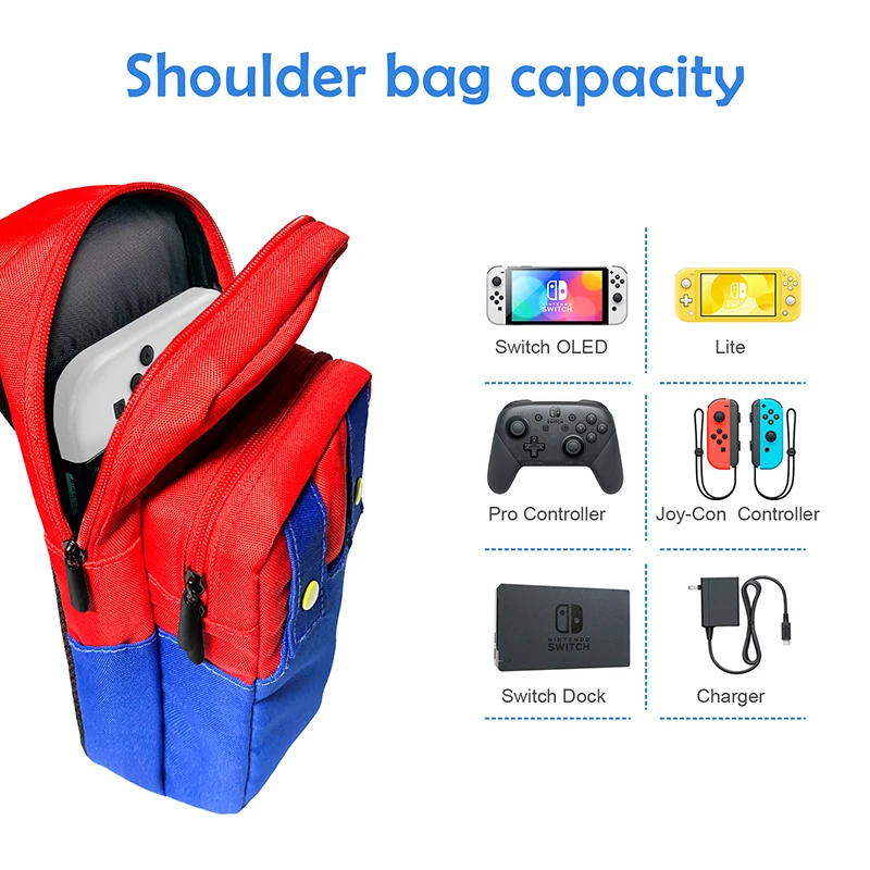 HAIFVA Crossbody Bag  Backpack for Nintendo Switch Steam Deck Travel Carry Case Shoulder Bag Game Accessories Protective Bag