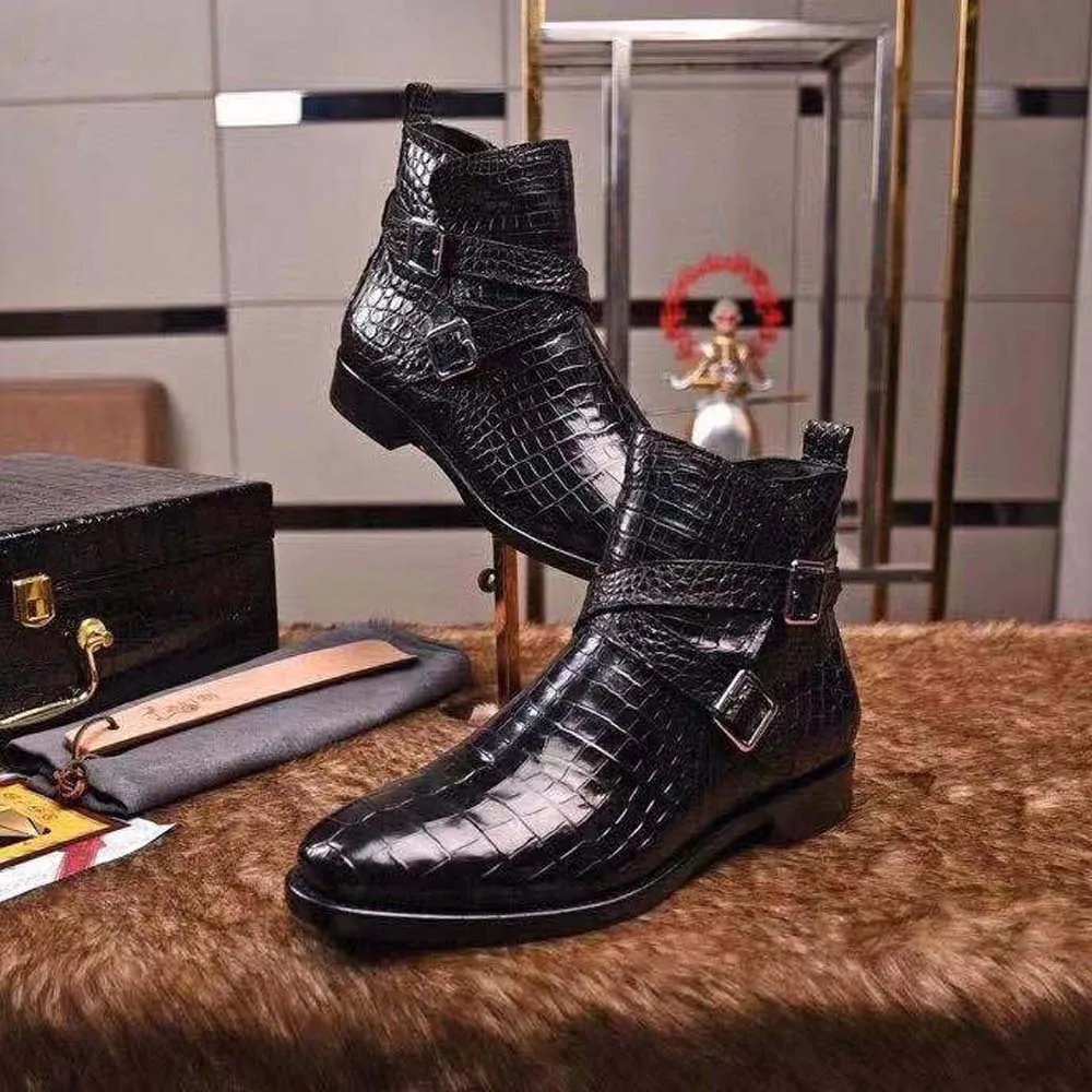 ourui new men boots male crocodile boots crocodile leather skin crocodile belly skin boots foir man