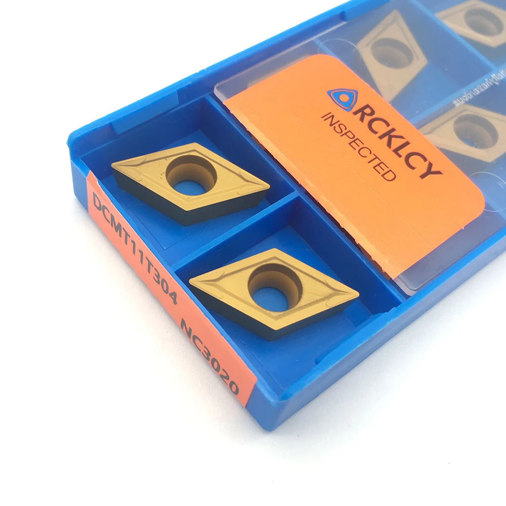 10 Chiếc DCMT11T304 NC3020 PC9030 DCMT11T308 Chất Lượng Cao Carbide Chèn Nội Bộ Dụng Cụ Quay Rau Lắp CNC Sau Dụng Cụ
