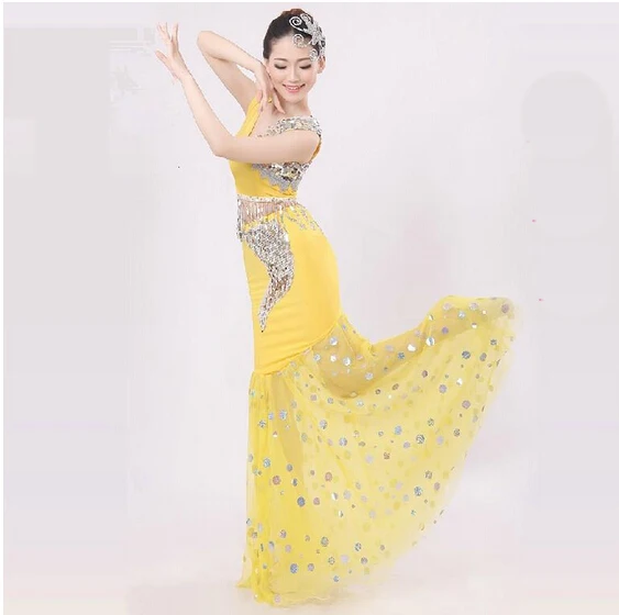 New Dai Peacock Dance Costumes Dance Costumes Female Fishtail Skirt Package Hip Long Section of National Costumes 003