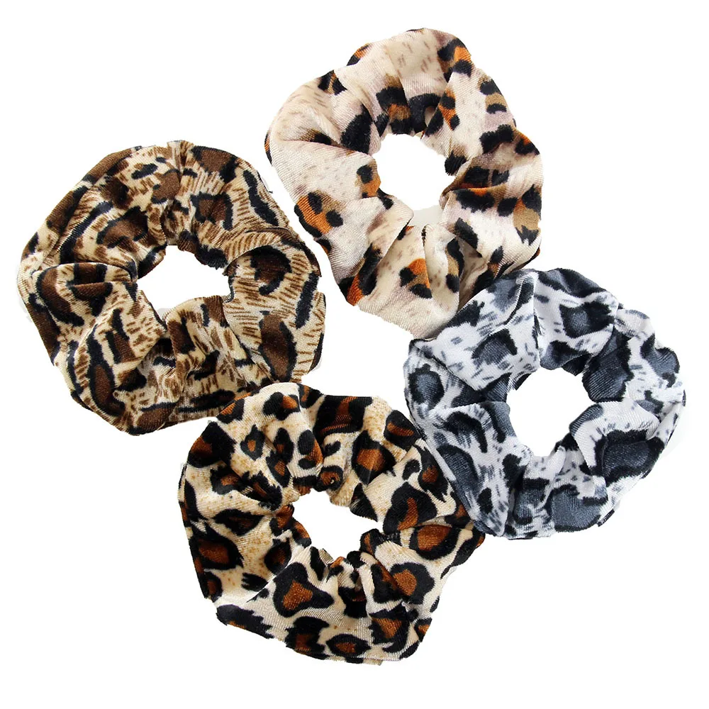 hot Sale 1pc Floral Printed Leopard Creative fashion lady hair ring Scrunchie Elastic Hair Band Hair Ties Rope Hair Accessories