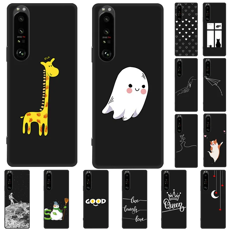 Black Silicone Case For Sony Xperia 1 II 10 III Lite Phone Case Cover Funda For Sony Xperia 5 10 II 1 III L3 L4 Back Cover Cases