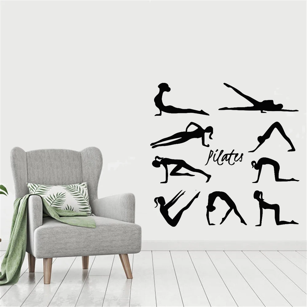 Beauty pilates Wall Sticker Vinyl Art Decor For Yoga Studio Bedroom Room Decoration Decal Stickers Mural