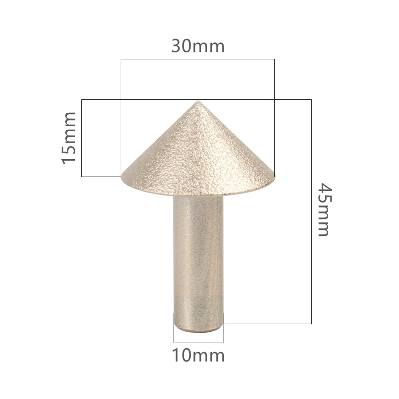 Versery 20-60mm 90-Grad-Vakuumbeschichteter Diamant-Fallmesser-Fräser für Fliesen, Marmor, Granit, Quarzstein – Detail 14