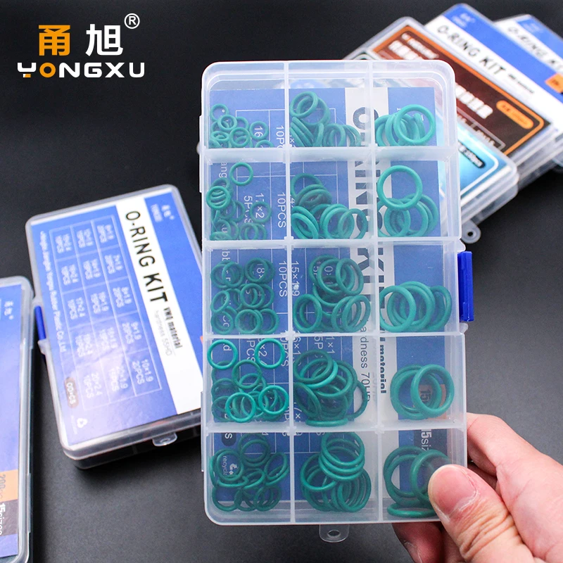 O Ring Kit Silicone Rubber O Ring Set Seal VMQ NBR FKM Sealing Oring kit Nitrile Washer Rubber Rings Set Assortment Box
