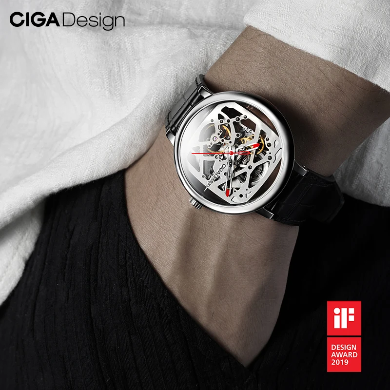 Imagem -05 - Ciga Design-relógio Esqueleto para Homens Relógios de Pulso Mecânicos Automáticos Caixa de Aço Inoxidável 316l Sapphire Crystal Timepiece Unisex