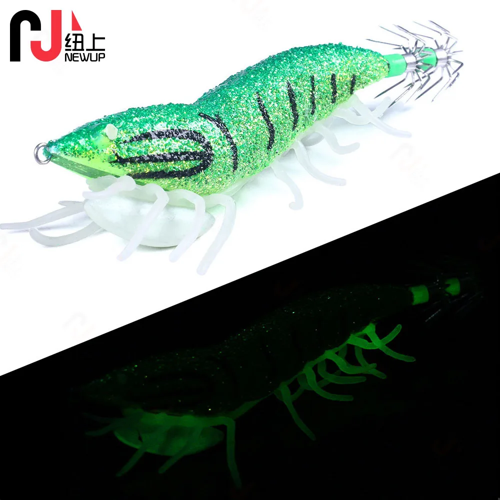 1pcs Shrimp lure fishing squid jigs leurre squid octopus cuttlefish lure calamar Luminous  3.5# hook 12cm 22.4g