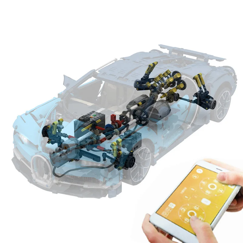 NEW Upgrade Bugatti Retrofit kit Bluetooth APP Version RC 4-Channel lithium Sbrick Battery MOC Building Blocks Bricks DIY Toys