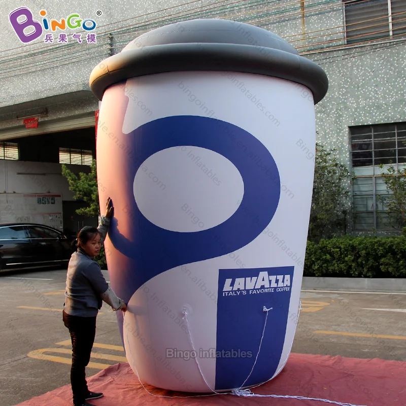 Custom made 3 meters high inflatable coffee cup for advertising / PVC 10 feet inflatable coffee cup balloon toys