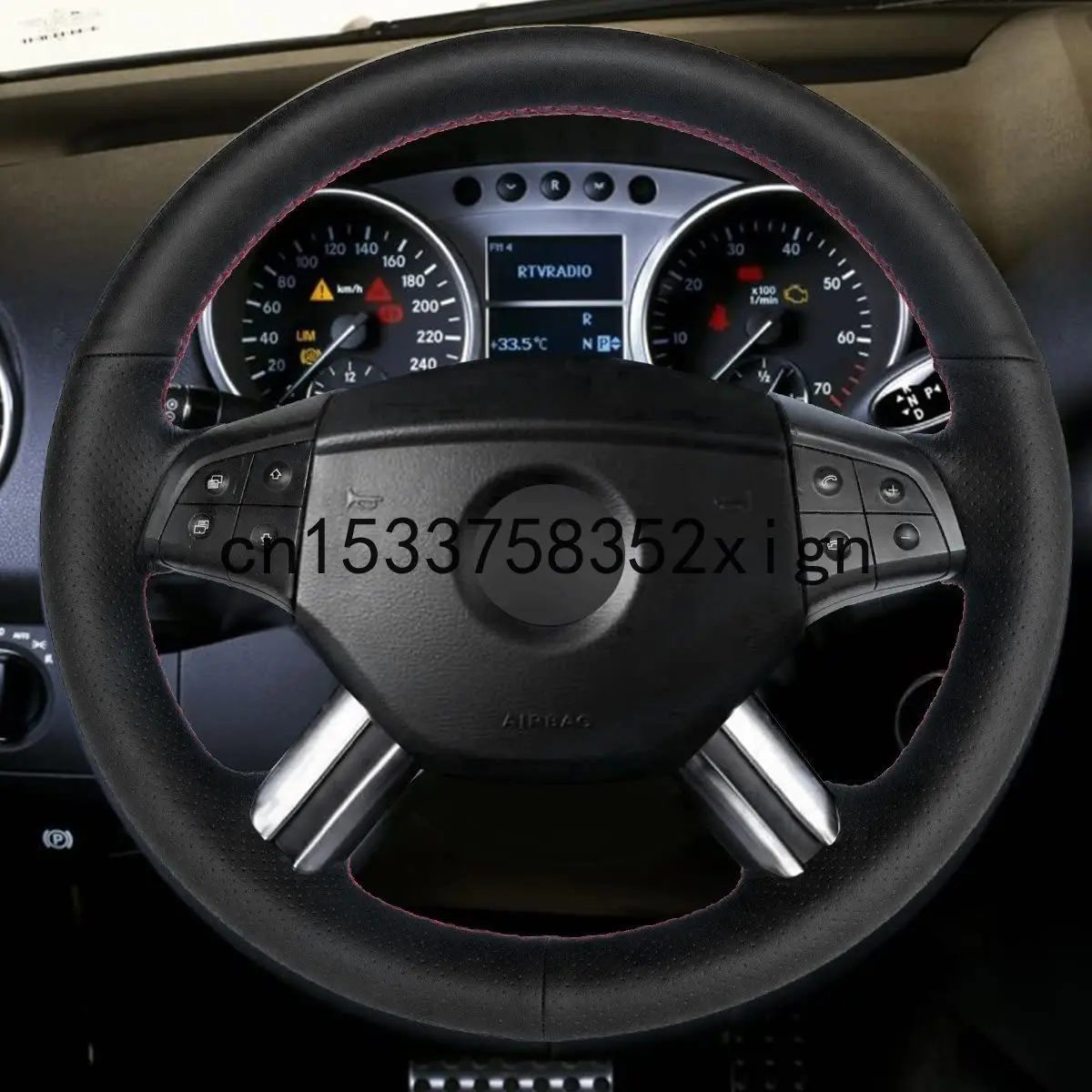 DIY Auto Genuine Leather Steering Wheel Covers For Mercedes Benz M-Class ML350 GL-Class GL320 GL450 R-Class R320 R350Accessories