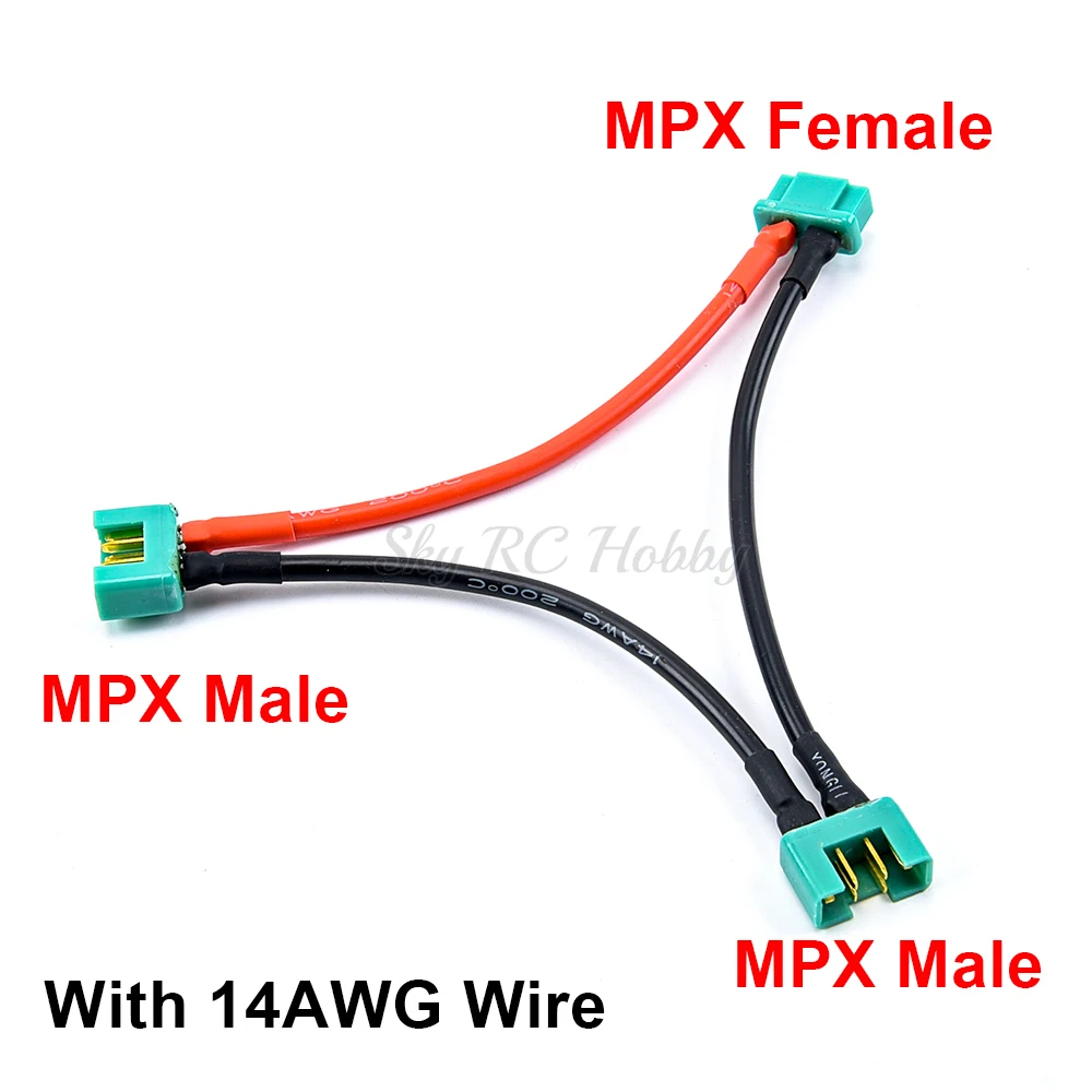 XT90 XT90S MPX TRX JST 수-암 직렬 병렬 배터리 어댑터 커넥터, 12AWG / 14AWG RC 연결 케이블 포함, 1 개