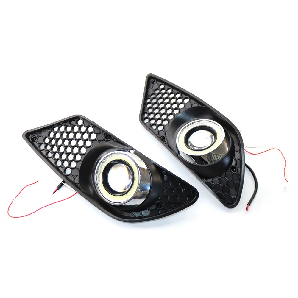 1Pair Car Front Bumper Fog Light Grill with lights For MERCEDES BENZ C-Class W204 C200 C230 C250 C300 C350 2008 2009 2010 view 3