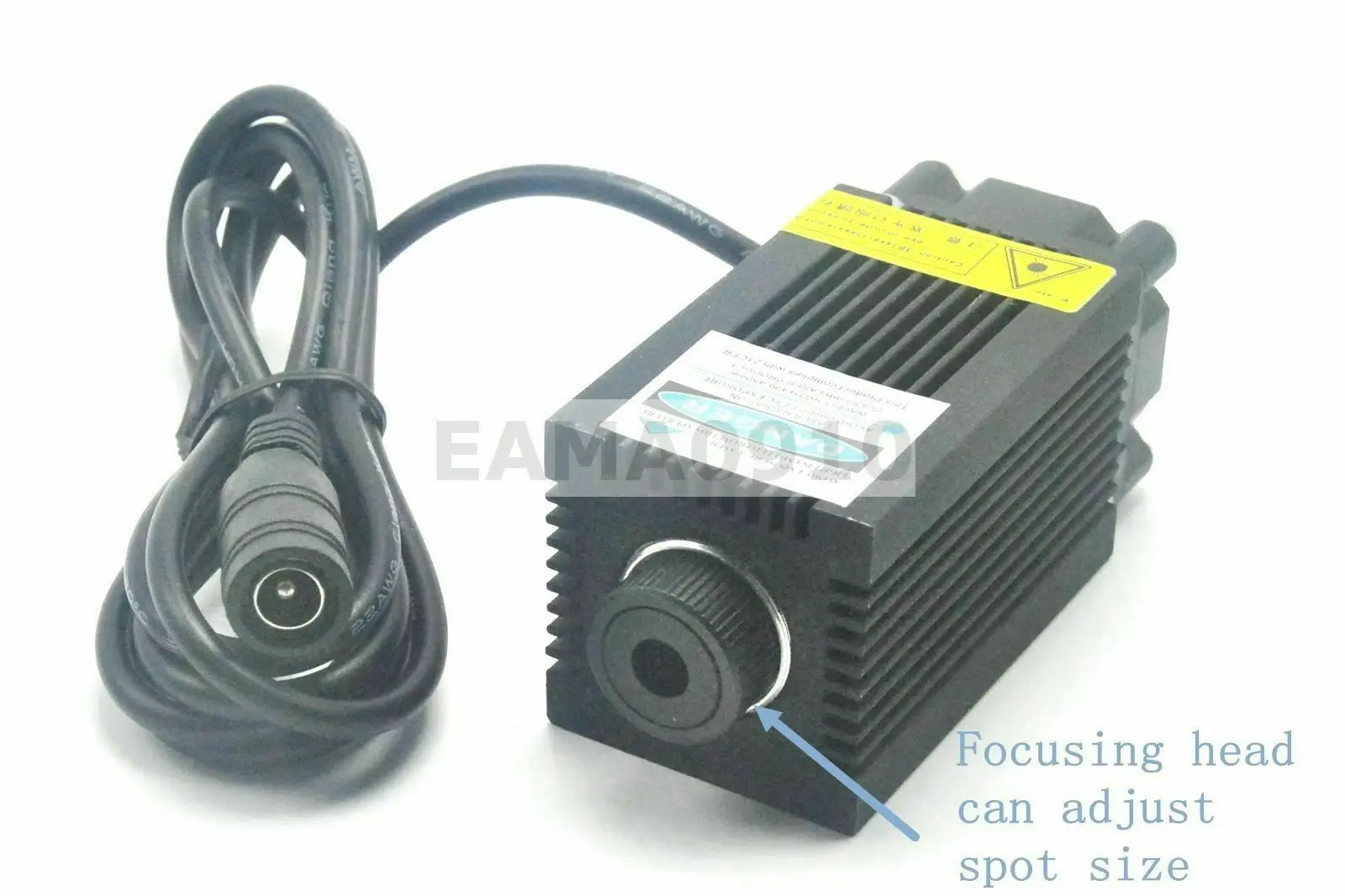 Fokussierbar 405nm 300mW DC12V Blau/violett DOT Laser Modul w/Fan Colling + Adapter