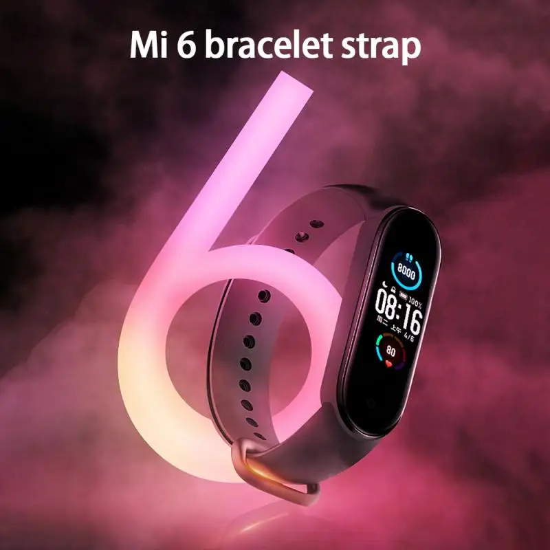 حزام صلب من البولي يوريثان لشاومي Mi Band 6 سوار معصم بديل لشاومي باند 6 لون المعصم حزام من البولي يوريثان ملحقات ذكية