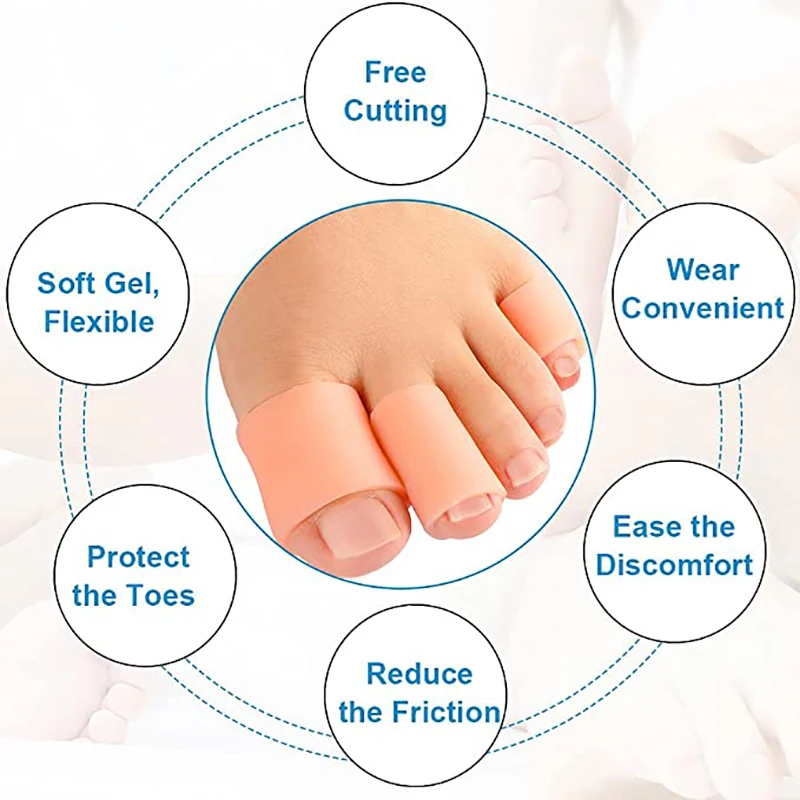 6pcs Silicone Toe Protectors Sleeve Prevent Blister Callus And Corn Relief Pain From Lngrown Toenails Foot Care Tool Toe Caps