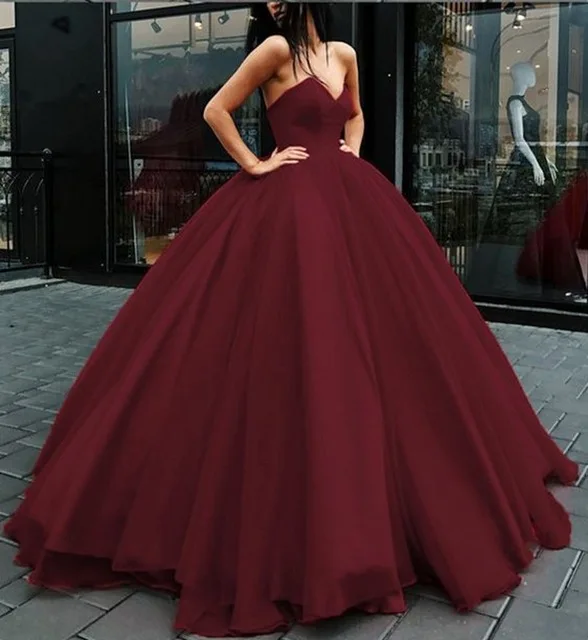 Red Ball Gown Prom Dresses 2025 Sweetheart Tulle Organza vestidos de gala Long Maxi dress Yellow Evening Party Dresses