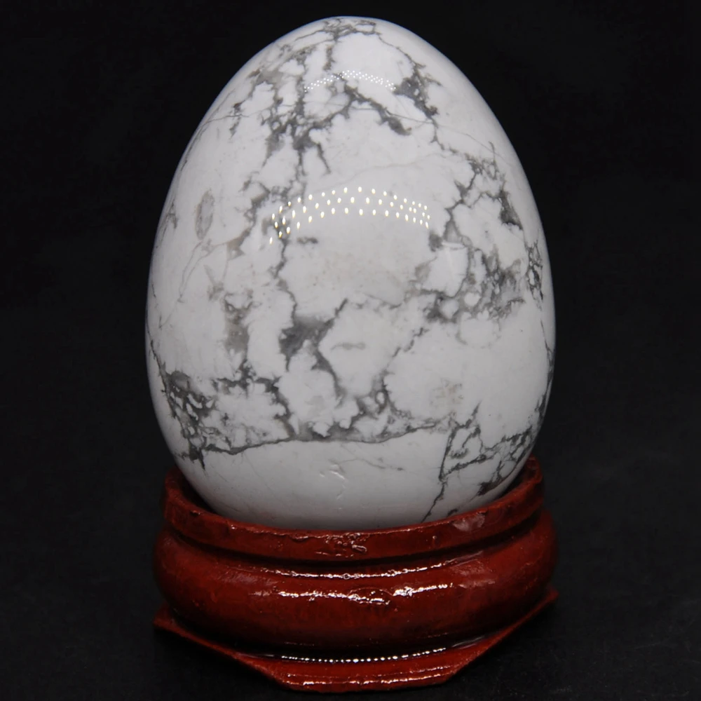 

30x40mm White Howlite Turquoise Egg Shaped Stone Healing Natural Crystal Kegel Massage Accessory Minerale Gemstone Decoration