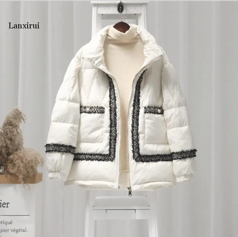 Giacca finta spessa stile Vintage da donna cappotto coatton bianco cappotti caldi invernali corti capispalla femminile