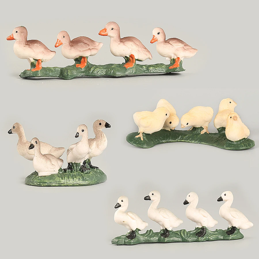 Farm Animals Decorative Figurines Simulation Mini Cute Chicken Duck Goose Figures Animals Set Model PVC Toys for kids