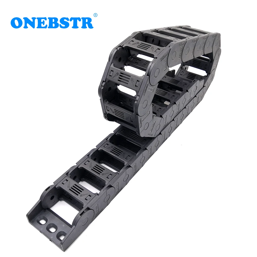 YCHEN 1 Meter 25x50mm Drag Chain Wire Carrier Cable Holder Transmissin Towline With End Connectors For CNC Router Machine Tools