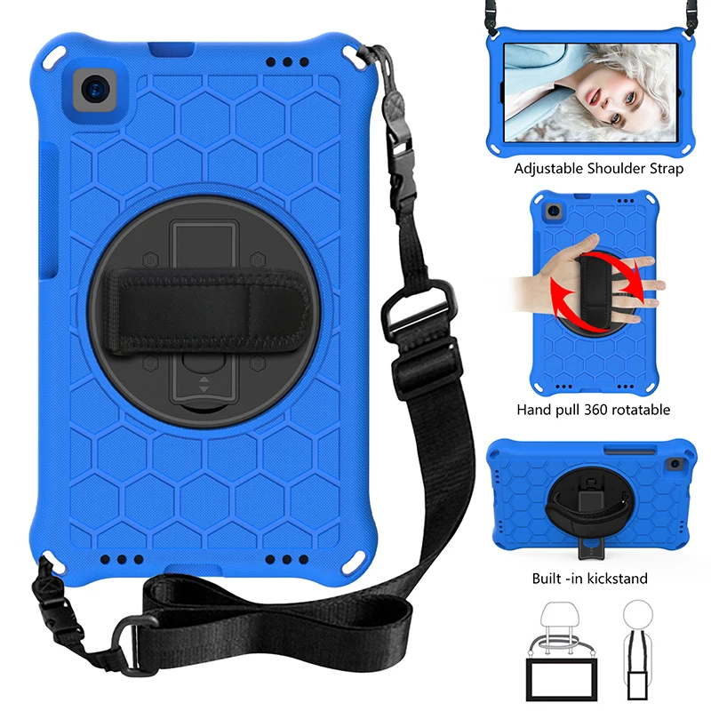 

Mediapad M5 8.4 Kids Safe Cover with Shoulder Strap and Rotatable Kickstand for Huawei M3 Lite 8.0 Shockproof EVA Case+Pen