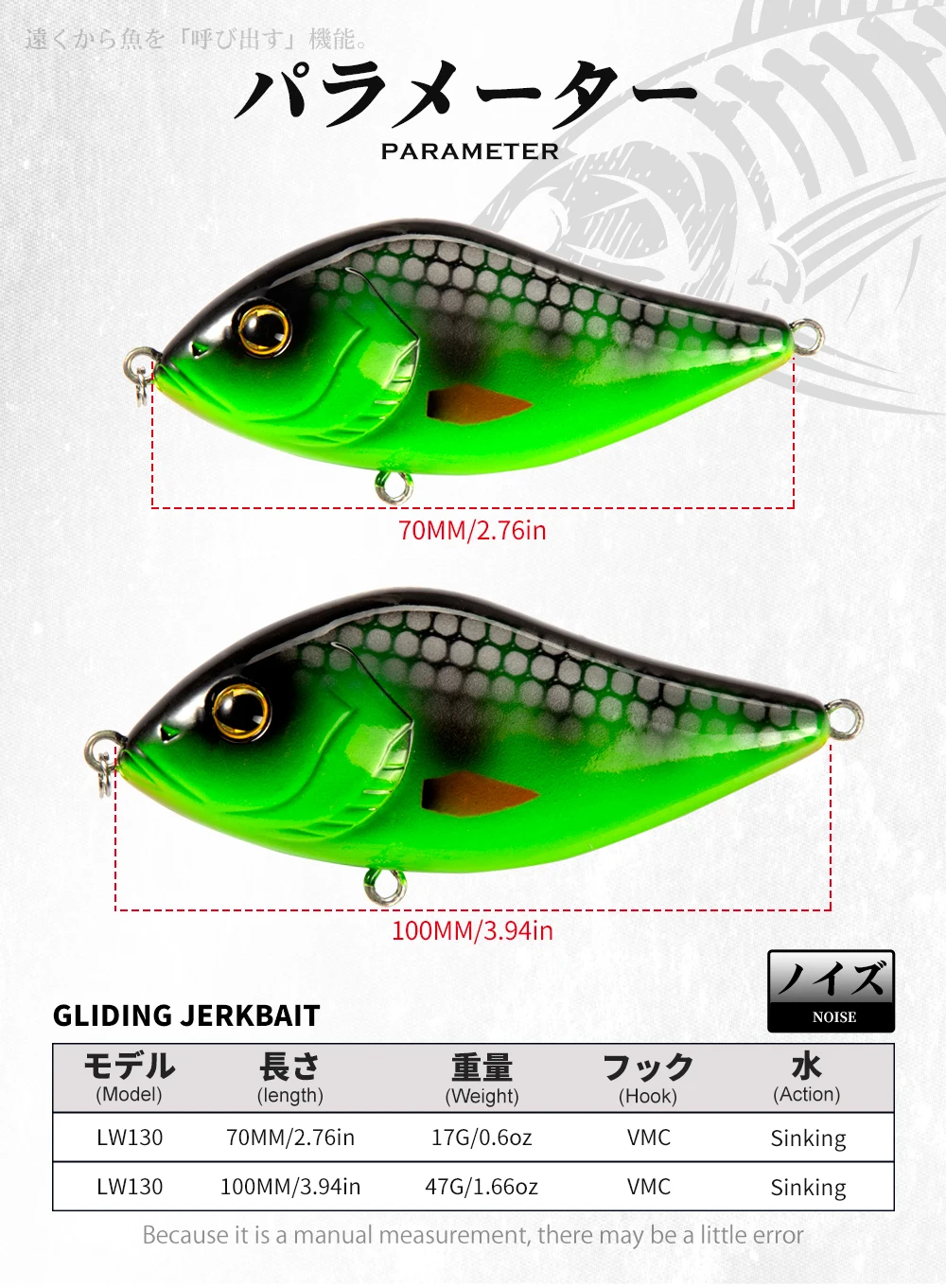 Hunthouse Slider Sinker Angelköder VIB Jerkbaits 70 mm 100 mm Variable sinkende Wobbler Leurre Pesca Hechtfischgerät – Detail 5