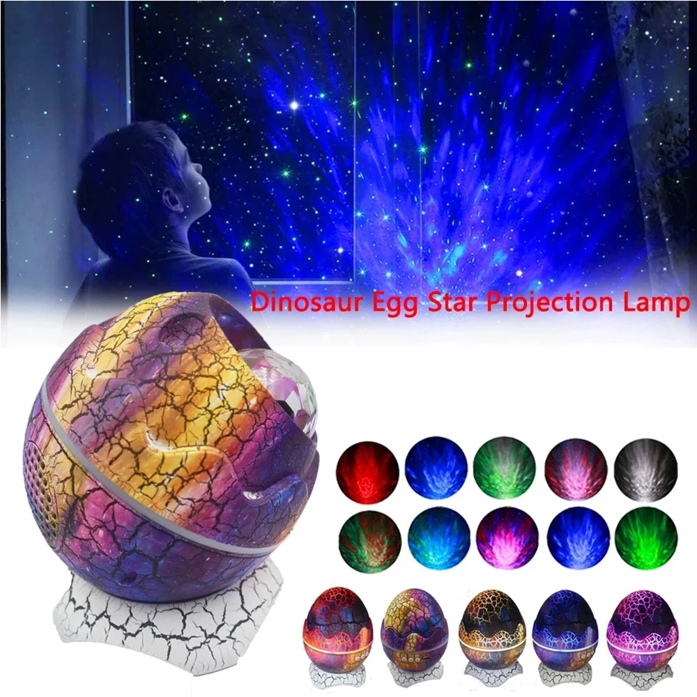 HoneyFly LED Stary Sky Dinosaur egg Nightlight USB DC Bluetooth Music 3D Constellation Project Night Lamp Original Dreamcatcher