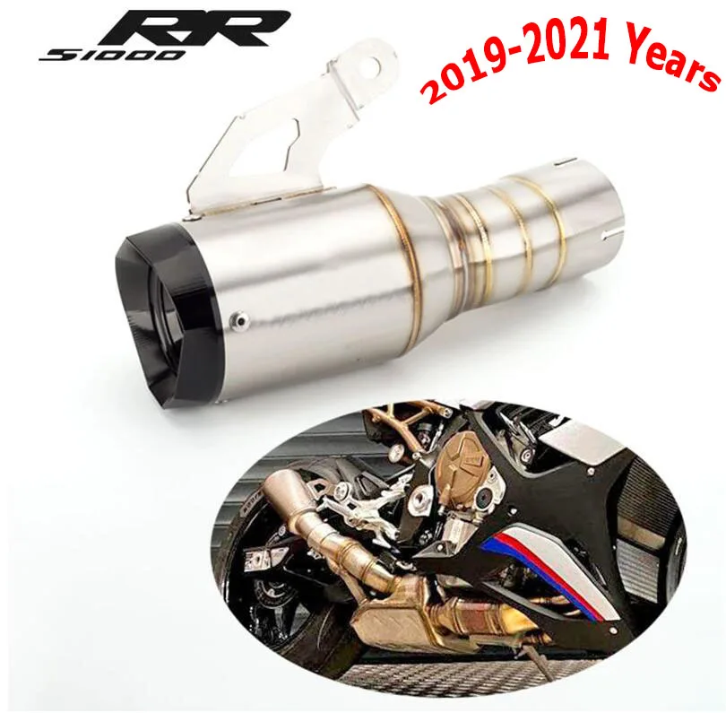 60MM I.D Motorcycle modified S1000RR exhaust pipe muffler FOR S1000 S1000RR 2019-2021Years exhaust pipe