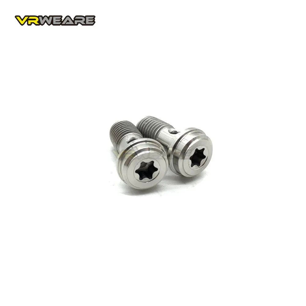 Tornillos Banjo de acero inoxidable para motocicleta, tornillo de cilindro maestro de freno, pinza de manguera, tornillo de embrague hidráulico, M10