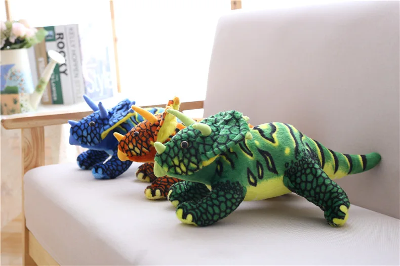 Jouet en peluche dinosaure Triceratops, joli dessin animé, poupée douce, jouet pour enfants, oreiller, cadeau de noël h0549