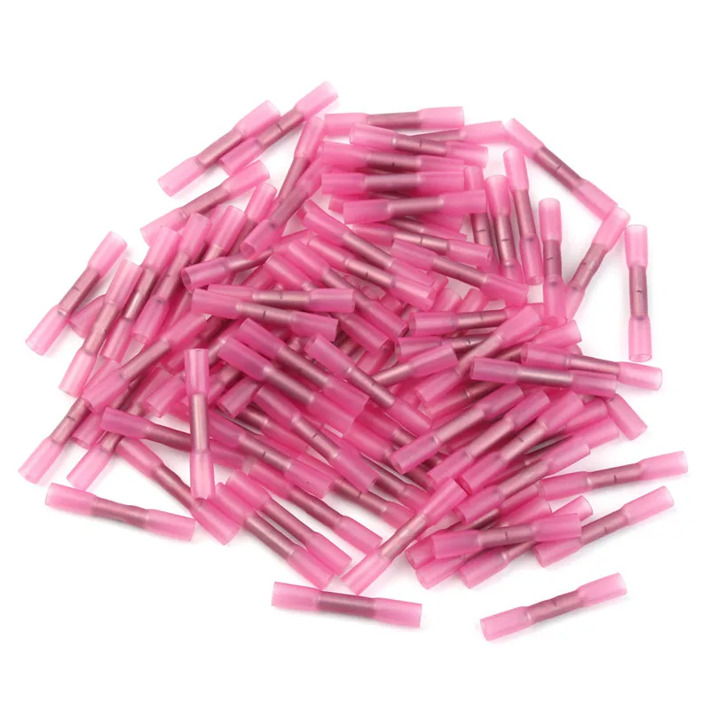 10/50/100pcs Insulated Electrical Crimp Terminal Waterproof Heat Shrink Butt Connectors Splice Wire Cable Crimp Terminals Kit