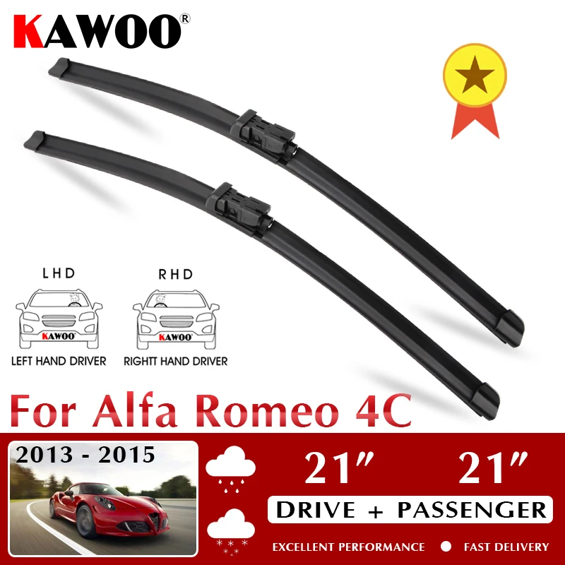 

KAWOO Wiper Front Car Wiper Blades For Alfa Romeo 4C October 2013 - Nov. 2015 Windshield Windscreen Window 21"+21" LHD RHD