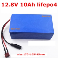 lifepo4 12v 10Ah battery 4s 12.8v 13v lifepo4 BMS 15A 12ah for external camera flash Led light solar power tools + 14.6v Charger