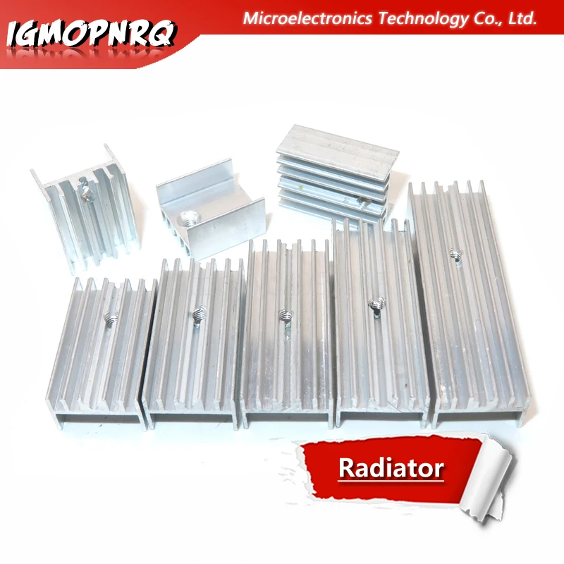 100pcs Aluminum Heatsink Radiator 15*10*16/20/22/25/30/40/50mm Transistor TO-220  hjxrhgal For Transistors TO220 white